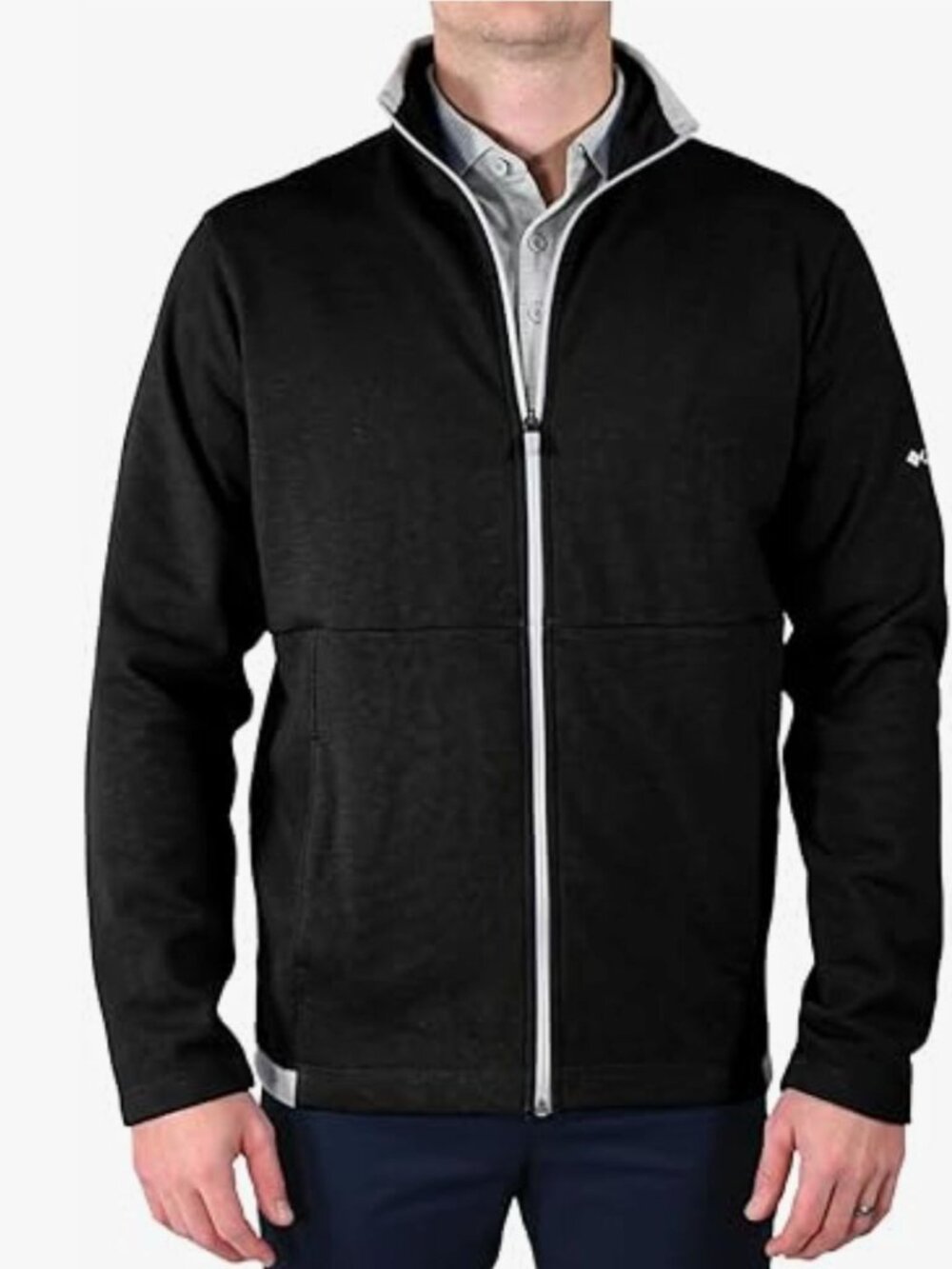 NWT Columbia Golf Men's Omni-Wick On the Edge Jacket Black Gray Zip Front L
